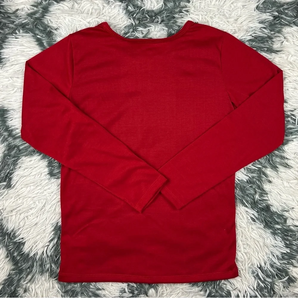 NWT North Pole Kids Girls Red Long Sleeve Sleep Shirt Size Large (14)